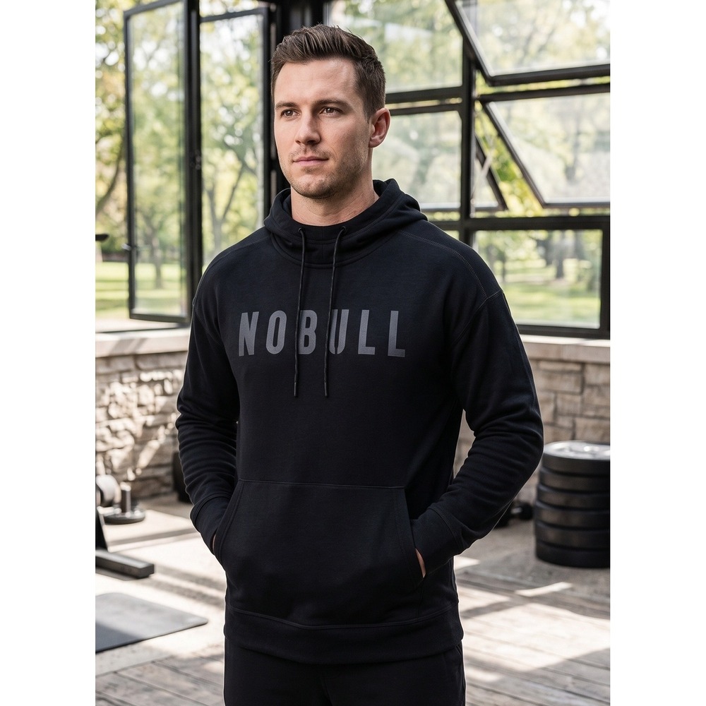 NOBULL Performance Hoodie Sweatshirt Men's XS Black Logo Pullover Training‎ Gym
